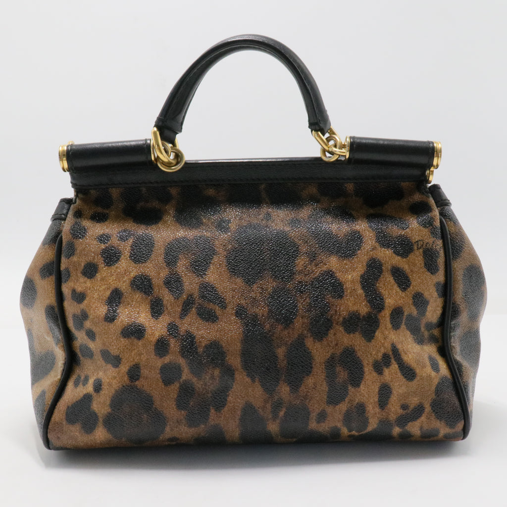 Miss Sicily Leopard Print Handle Bag