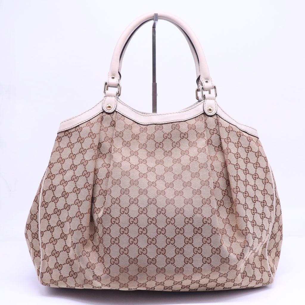 GG Canvas and Leather Large Sukey Tote B20842