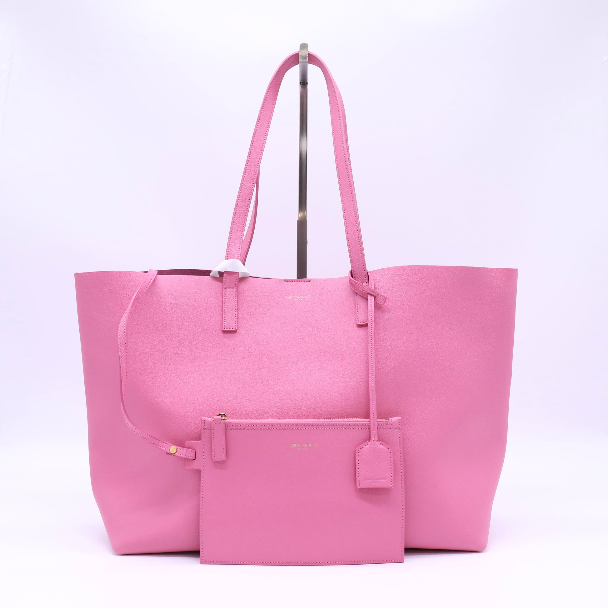 Fuchsia Leather  Shopping Tote Bag Twins B22627