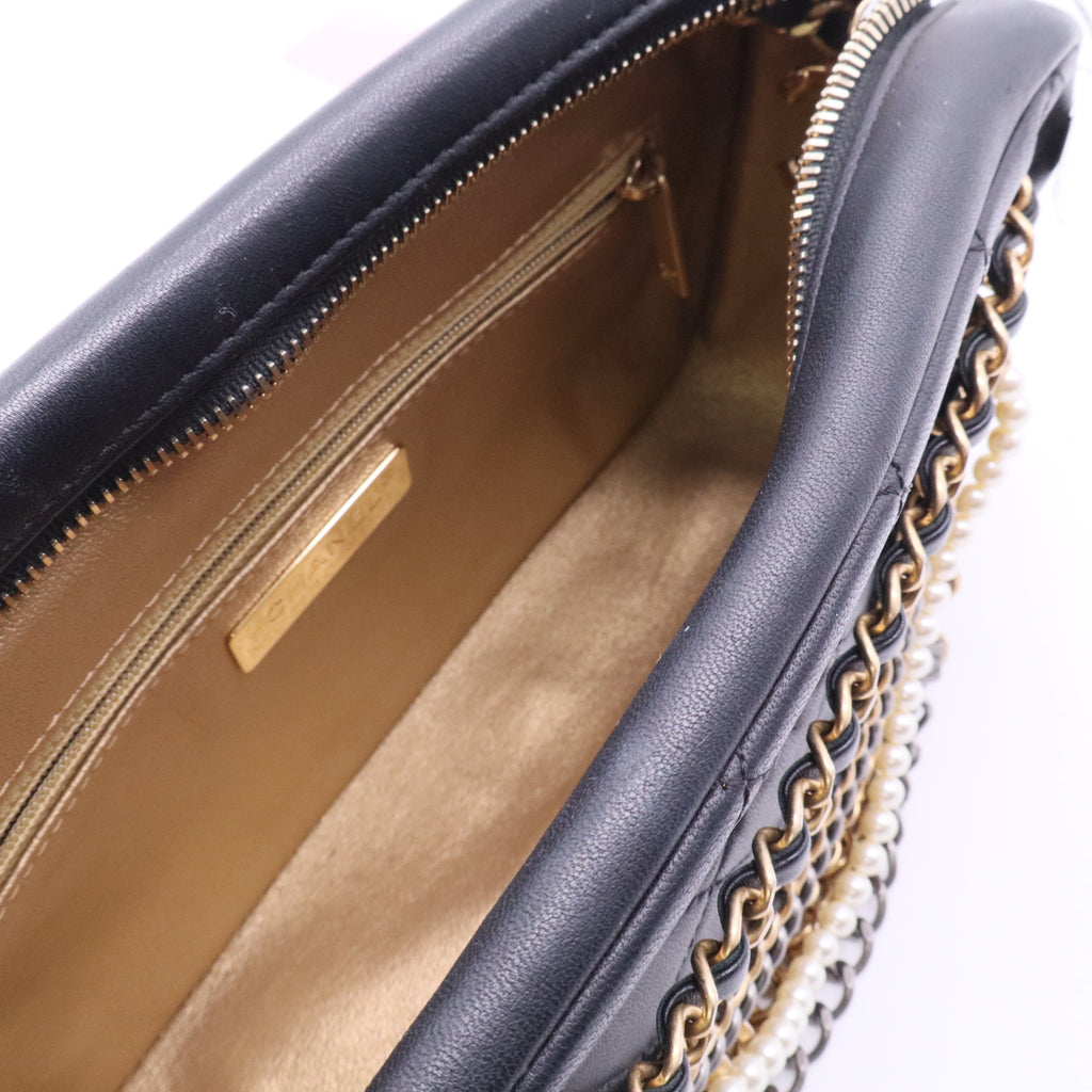 Lambskin Quilted All About Chains Camera Bag Black LDJ2122 twins