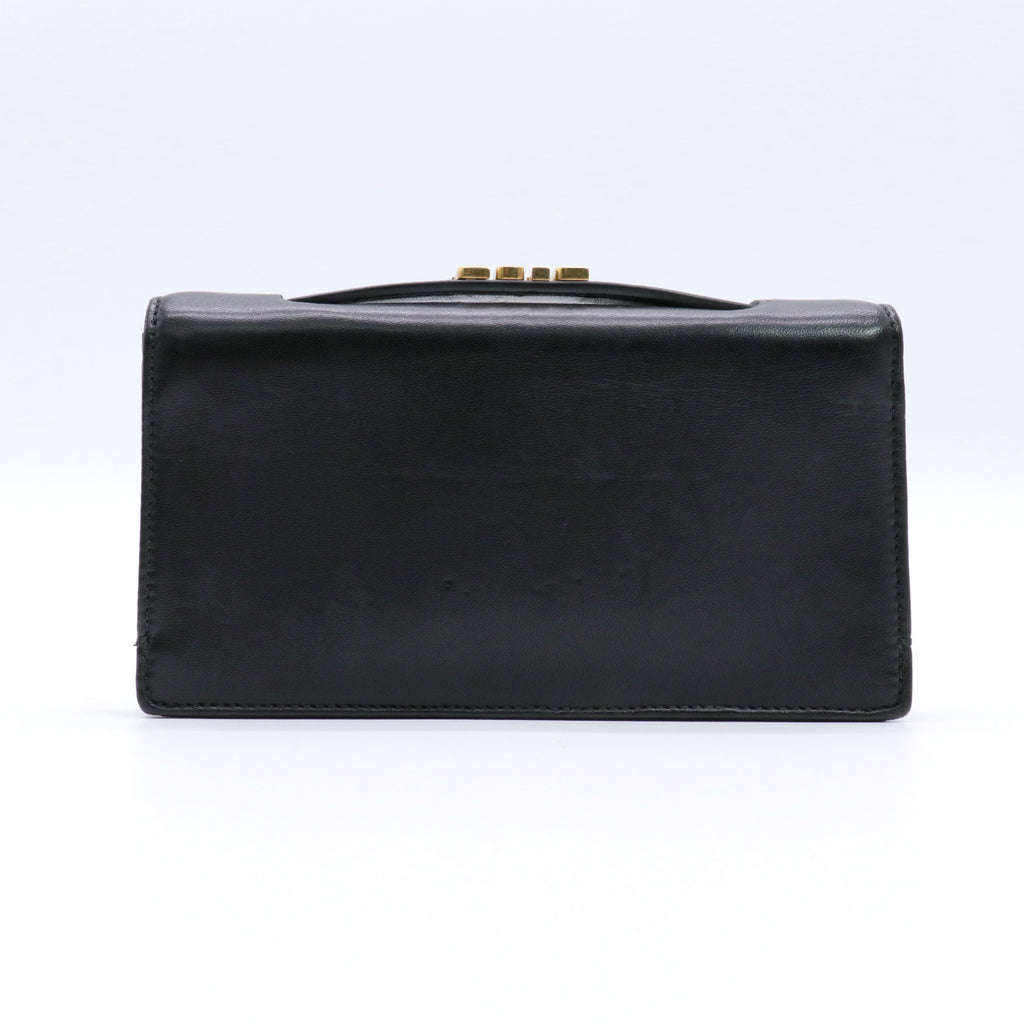 Lambskin Embroidered Tarot Pouch Clutch Black Twins