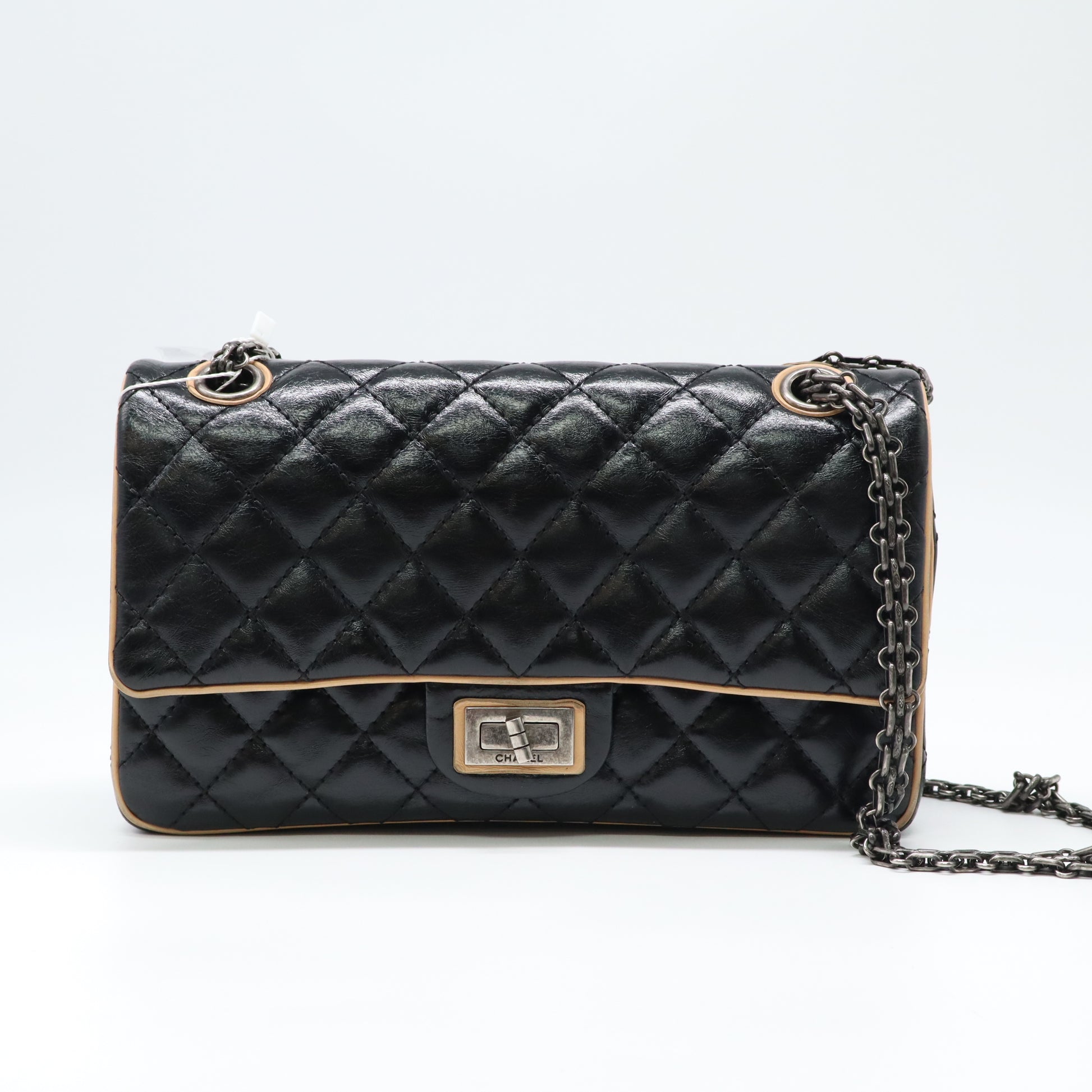 Black & Beige Leather Reissue 2.55 Bag