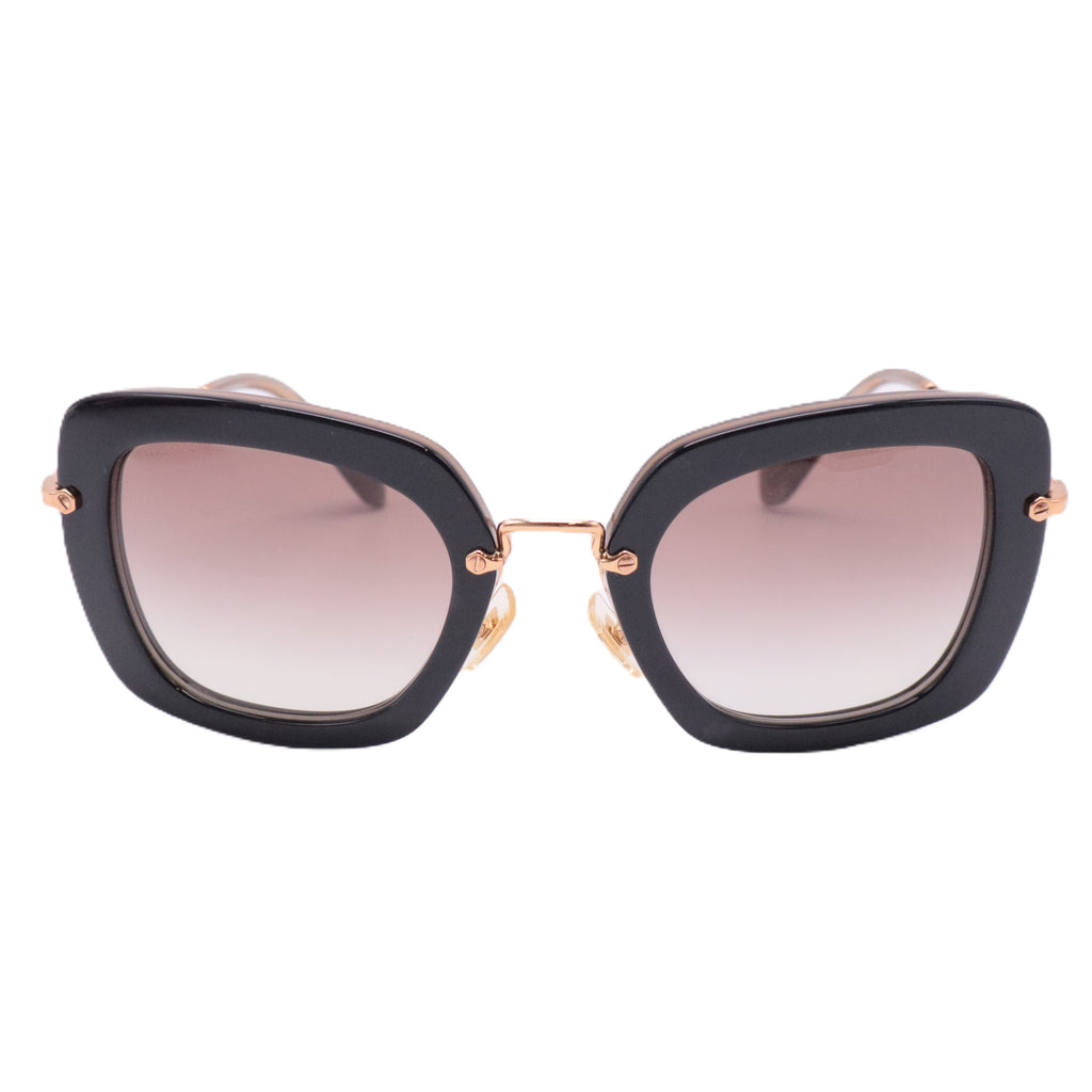 Havana/Gold Gradient Square Sunglasses