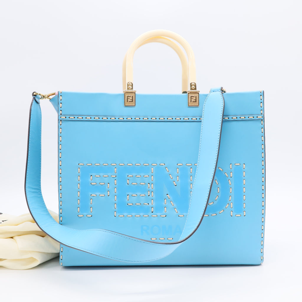 Fendi Sunshine Shopper Tote Leather Medium Twins