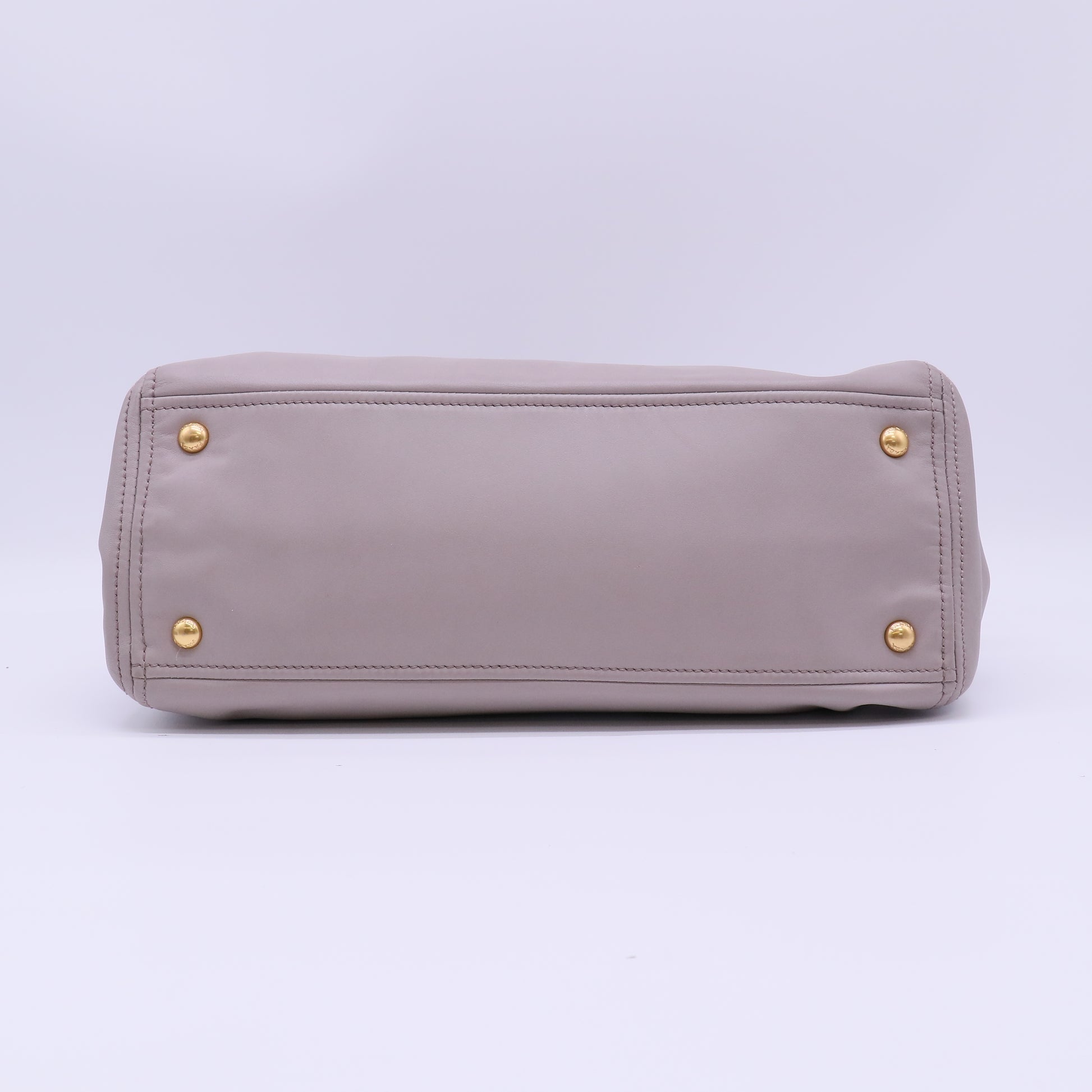 Prada Argilla Vitello Daino Leather Double Zip Tote twins B22574
