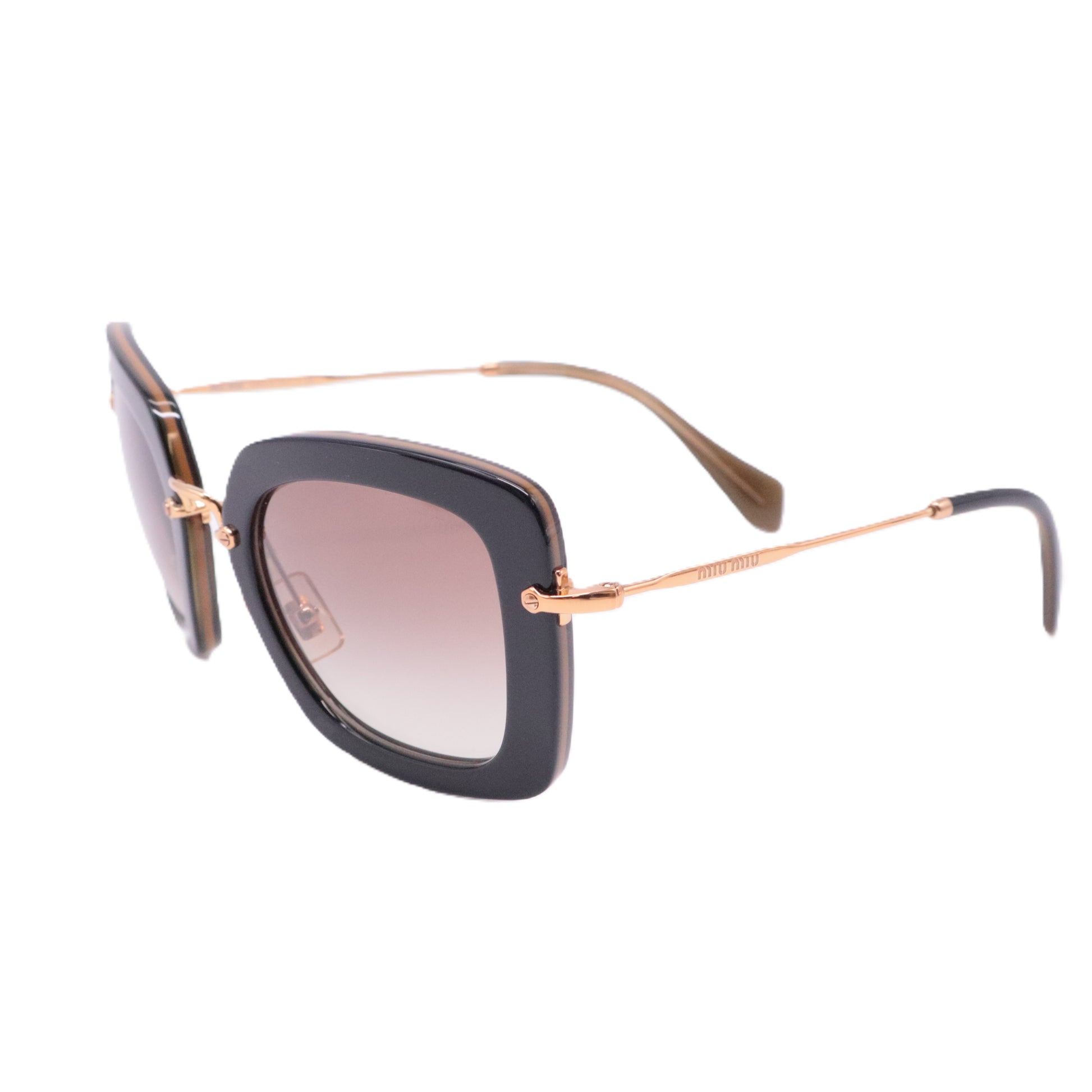 Havana/Gold Gradient Square Sunglasses
