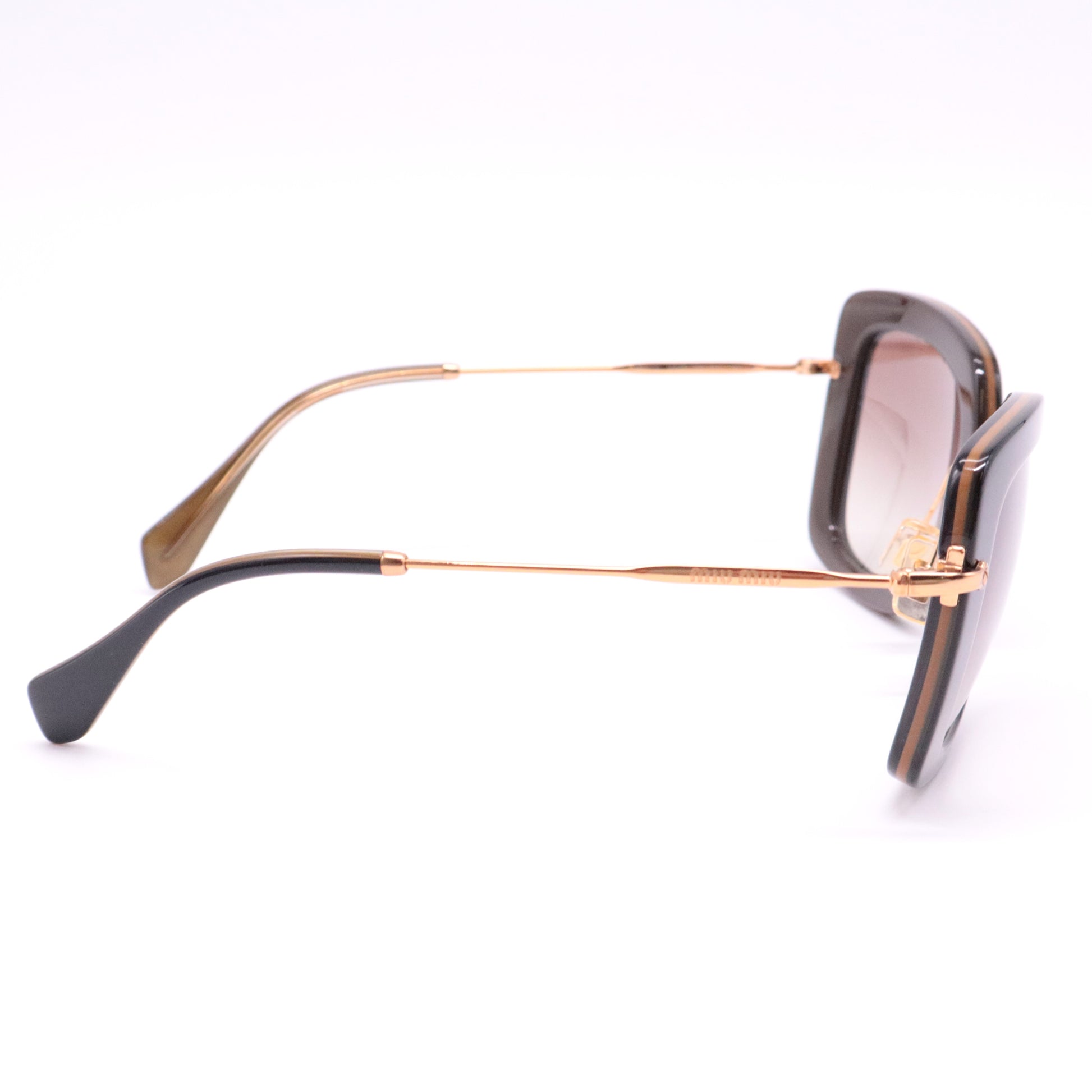 Havana/Gold Gradient Square Sunglasses