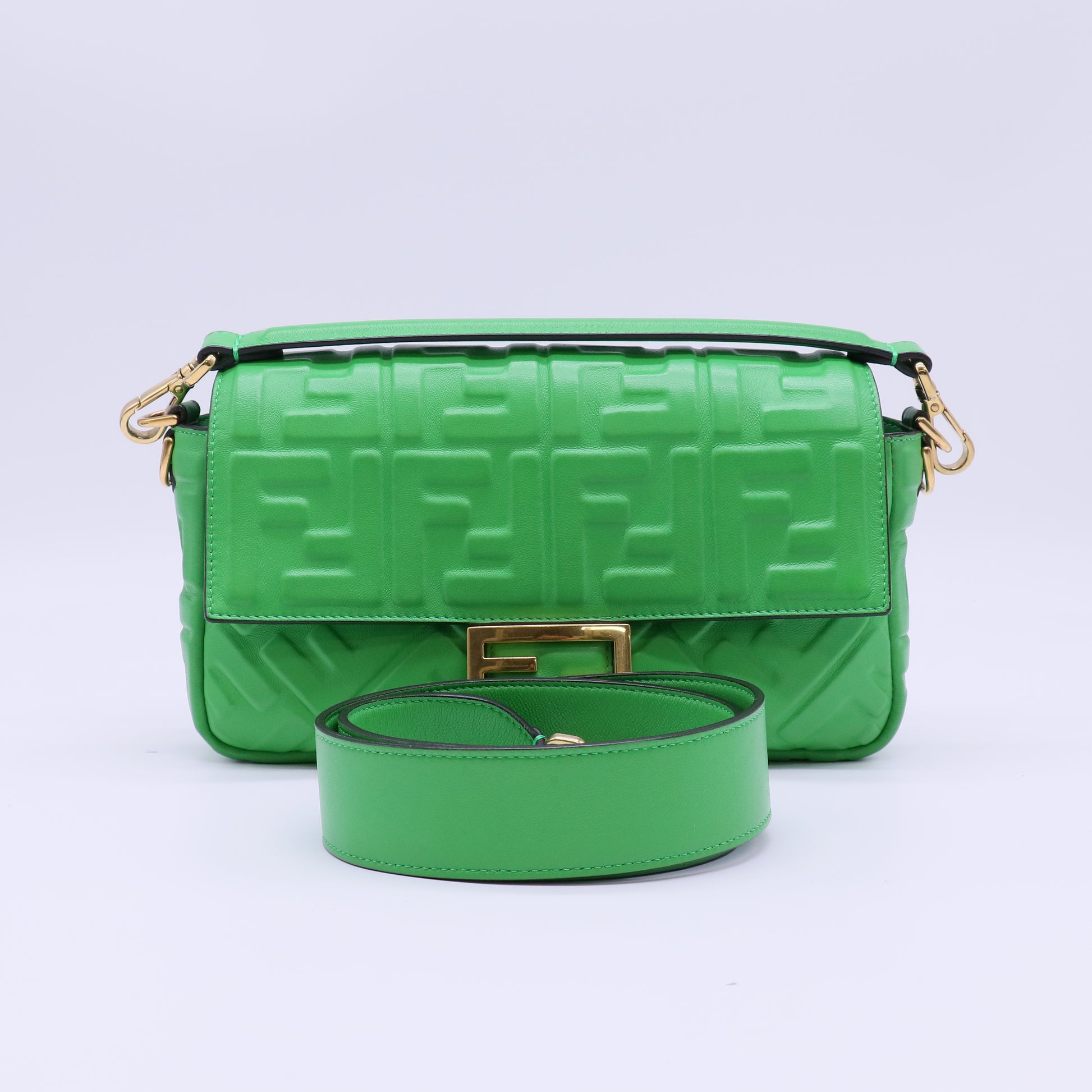 Baguette NM Bag Zucca Embossed Leather Medium Twins B22614
