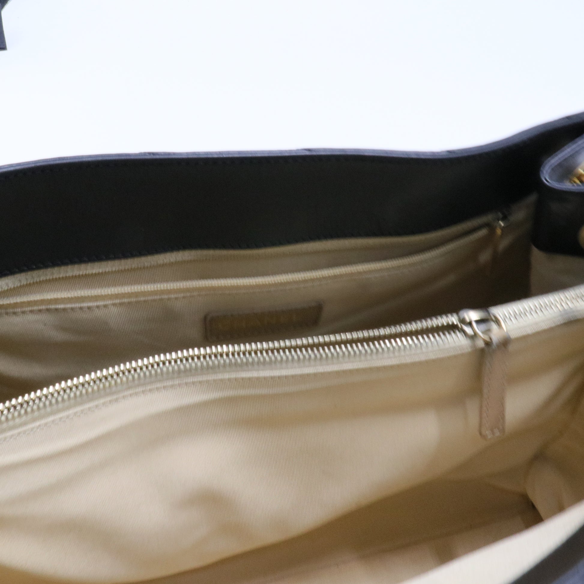 Calfskin Chevron Quilted Gabrielle Tote Black