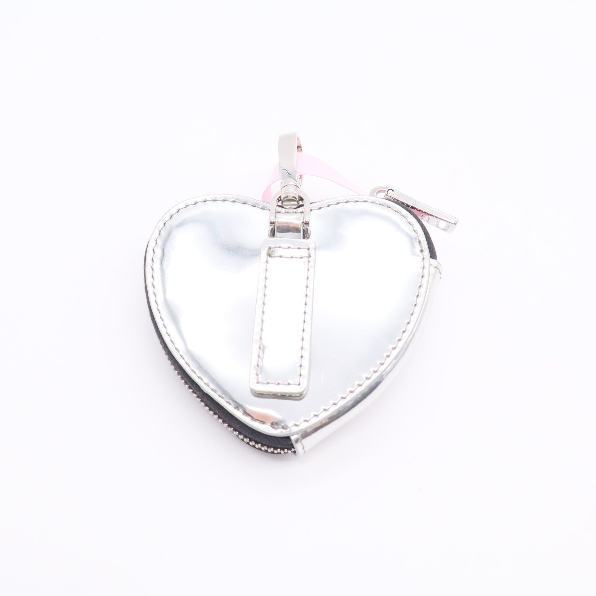 Prada Heart Zip Pouch Spazzolato Leather Mini Twins