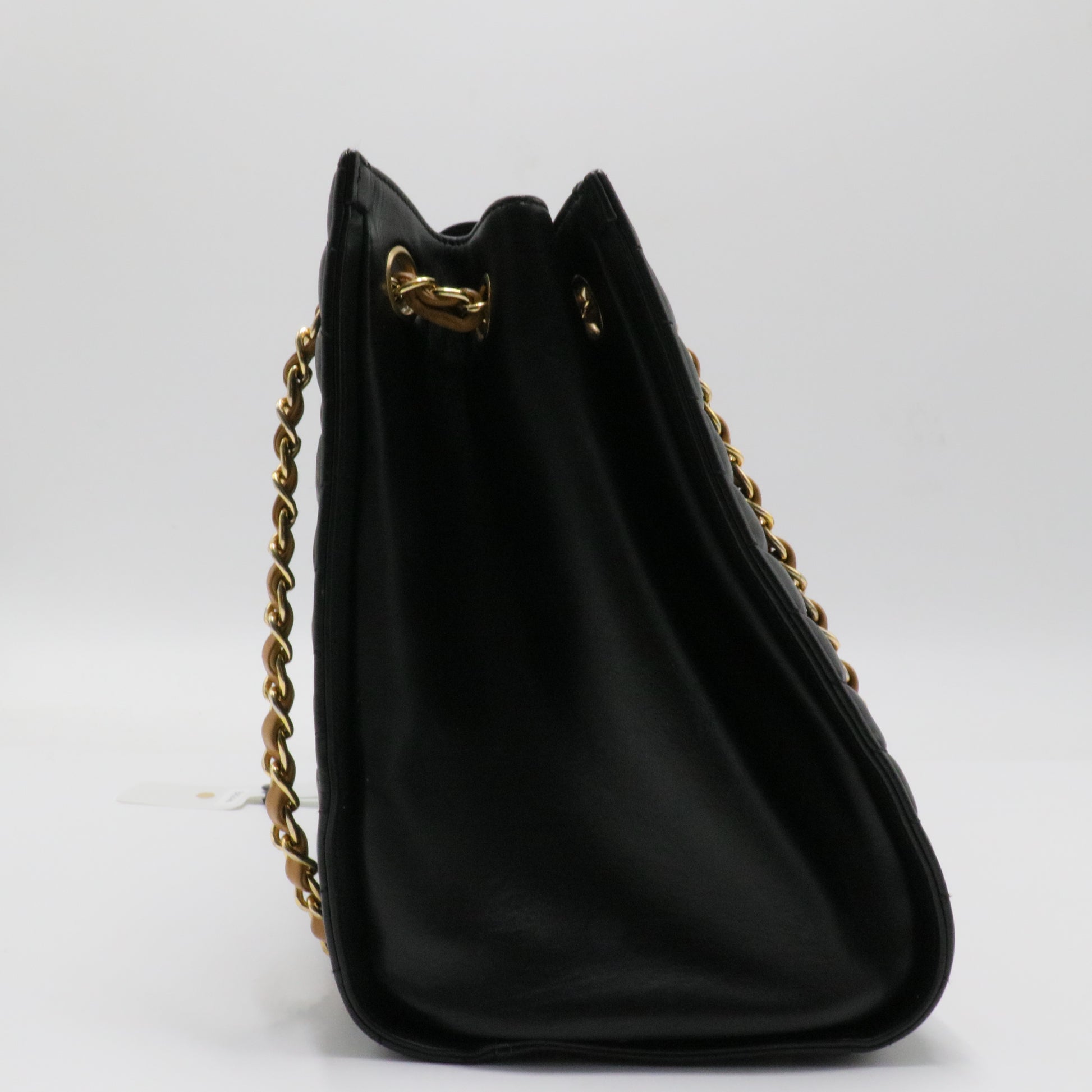 Calfskin Chevron Quilted Gabrielle Tote Black