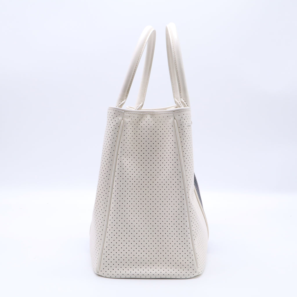 Prada Bicolor Perforated Saffiano Lux Leather Medium Twins B22169