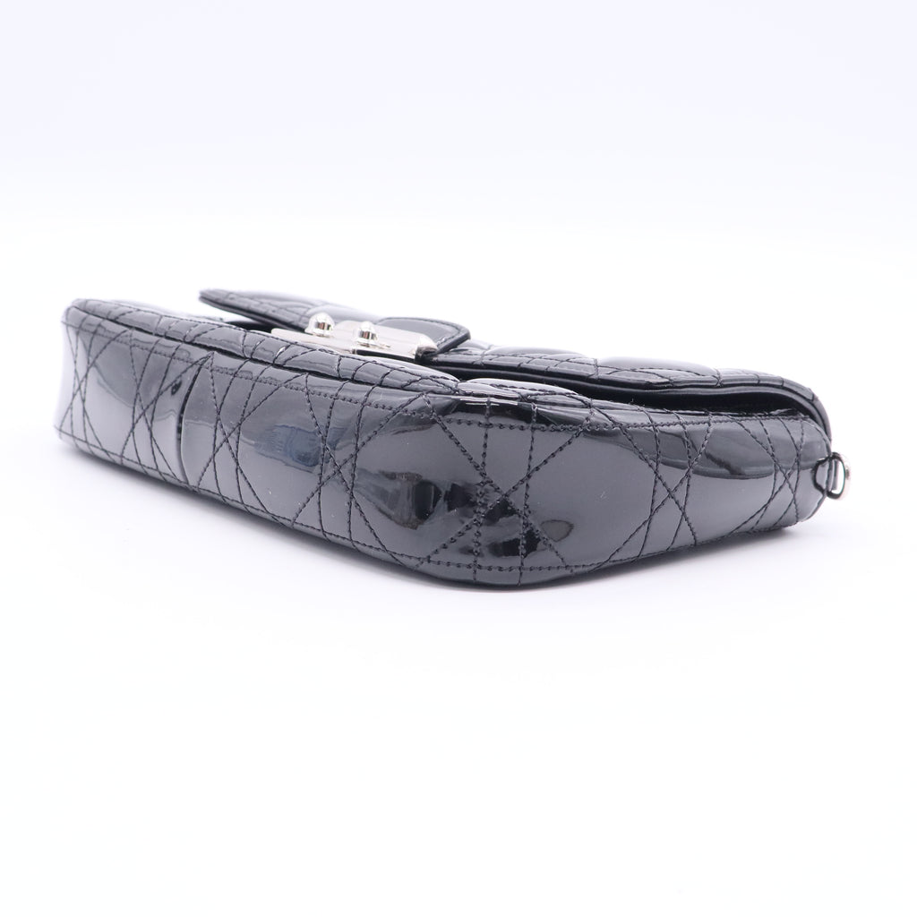 Black Cannage Quilted Patent Leather Miss Dior Promenade Crossbody Clutch Bag Twins