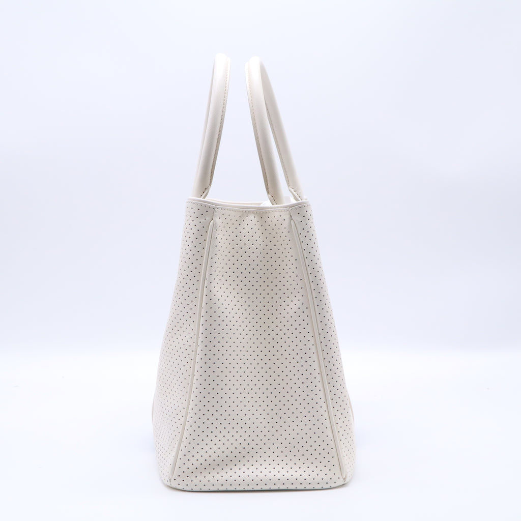 Prada Bicolor Perforated Saffiano Lux Leather Medium Twins B22169