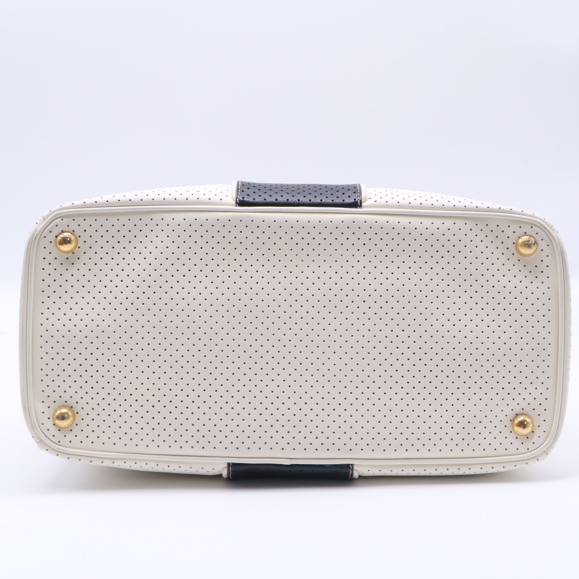 Prada Bicolor Perforated Saffiano Lux Leather Medium Twins B22169