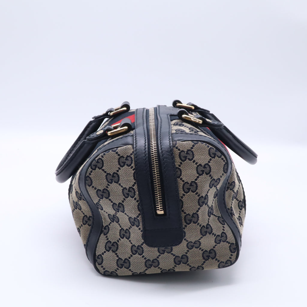 Gucci GG Canvas Vintage Web Small Joy Boston Bag w/ Long Strap B22324