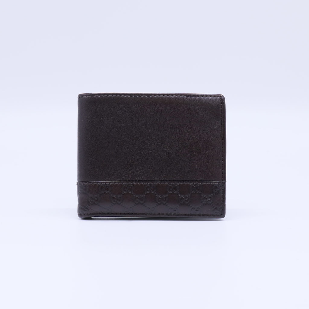 Gucci Guccissima Leather Panel Bifold Wallet W21729
