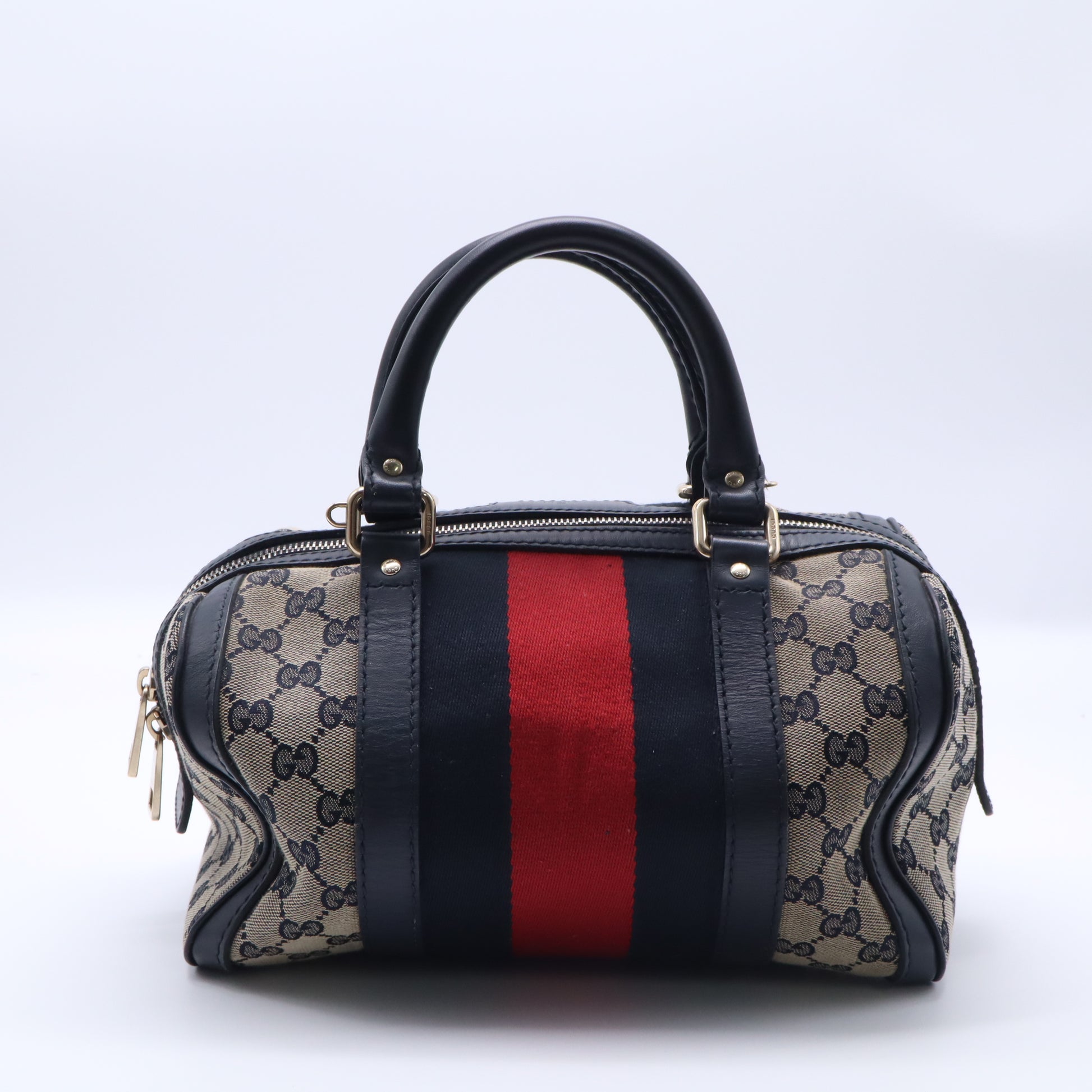 Gucci GG Canvas Vintage Web Small Joy Boston Bag w/ Long Strap B22324
