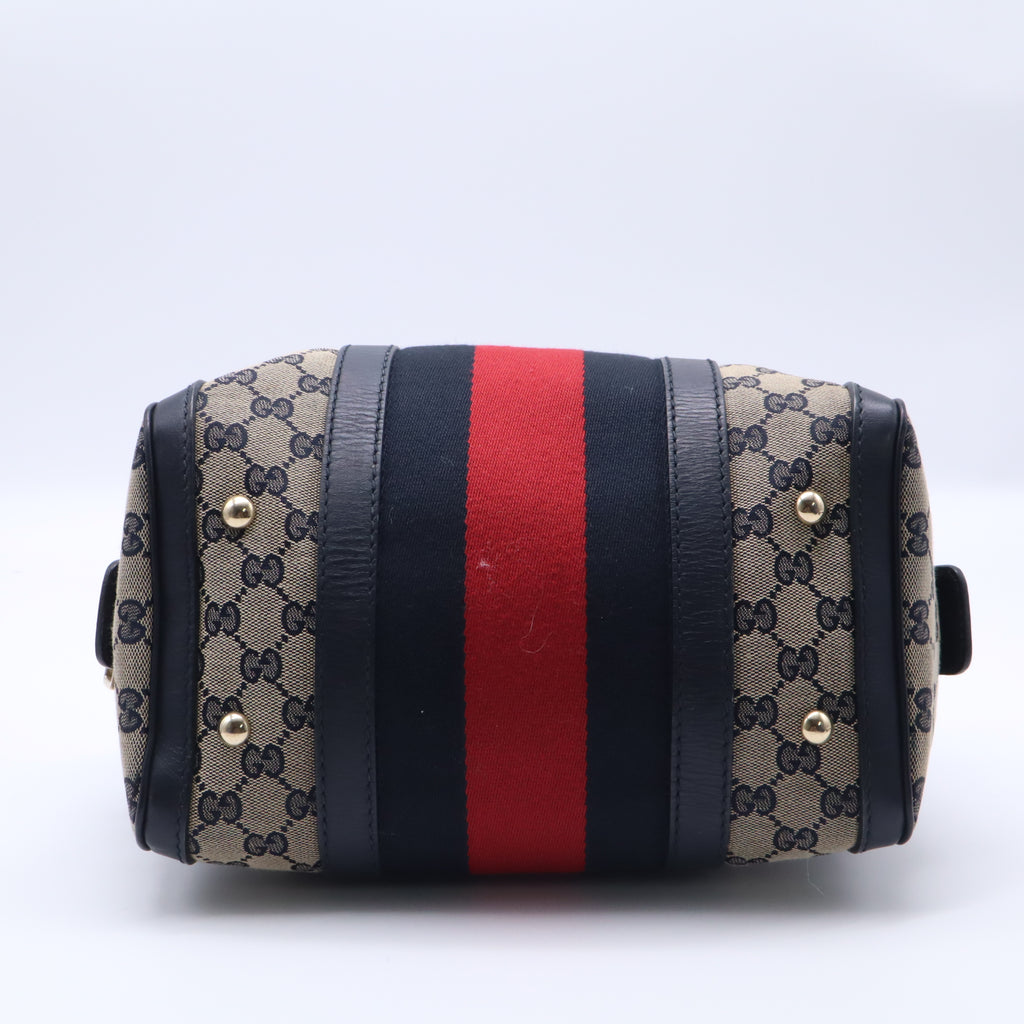 Gucci GG Canvas Vintage Web Small Joy Boston Bag w/ Long Strap B22324