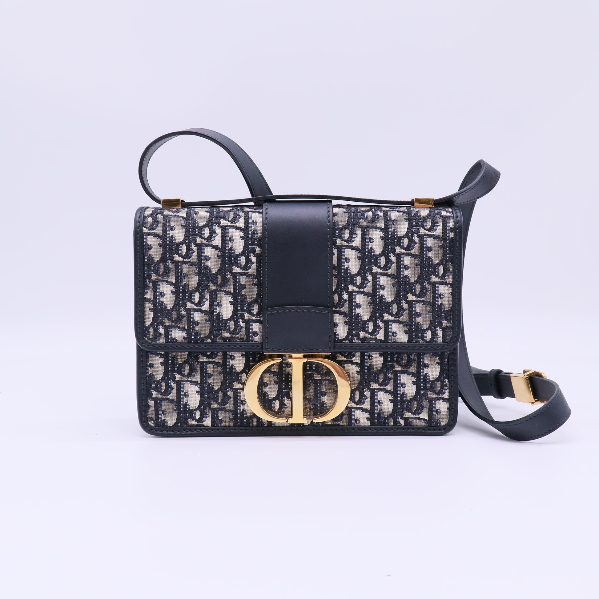 Dior 30 Montaigne Bag Blue Dior Oblique Jacquard twins B22362
