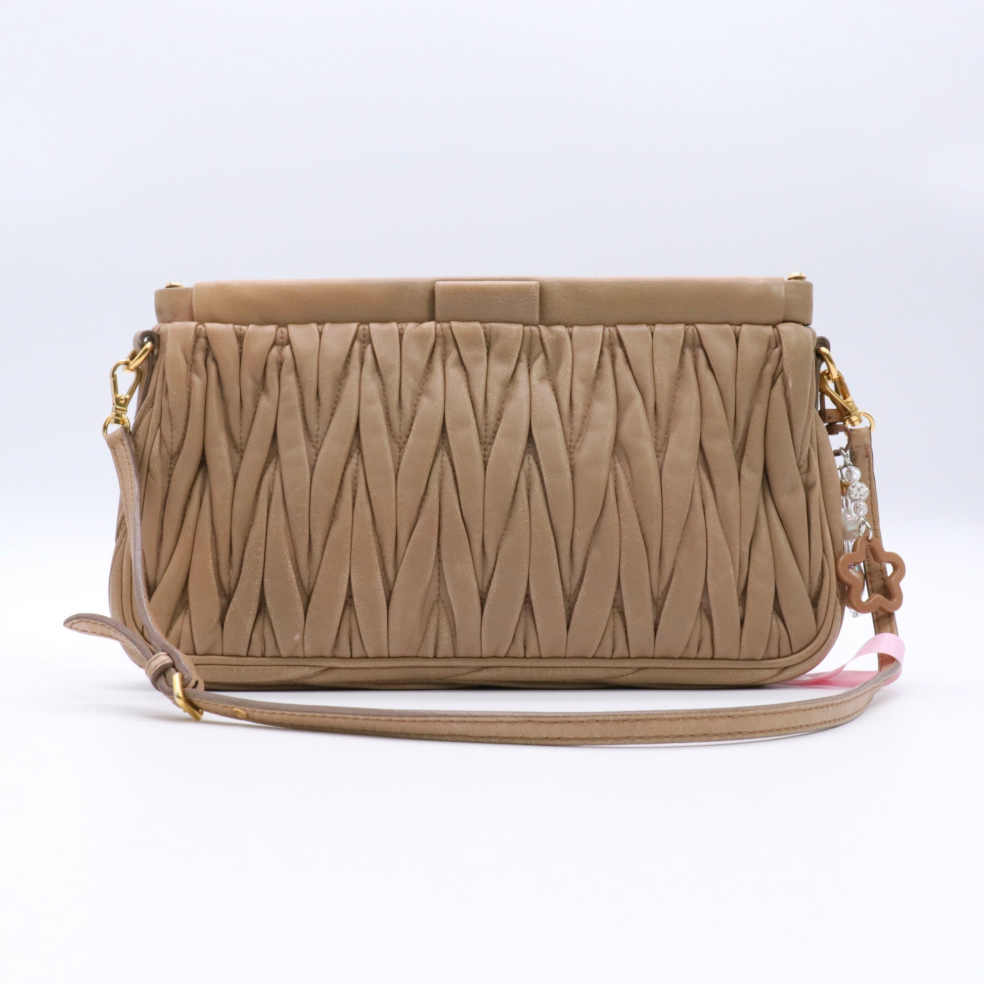 Nappa Matelasse Crossbody Clutch Cammeo twins