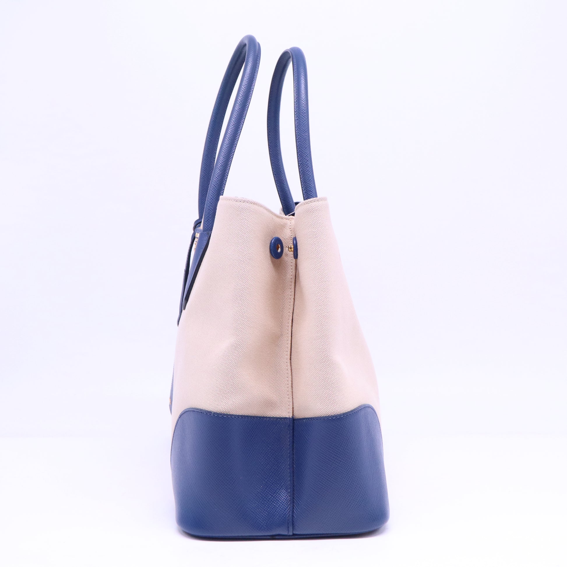 Cuir Double Tote Canvas and Saffiano Leather Medium B20363