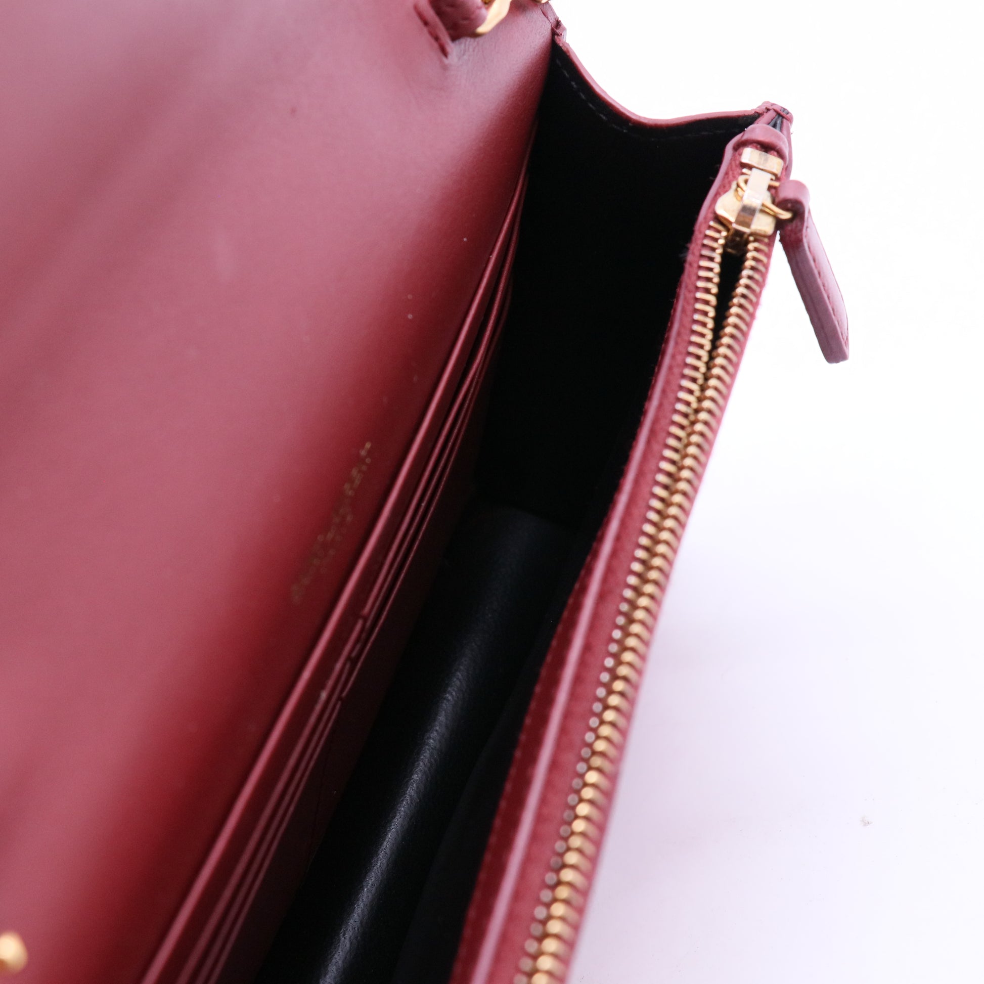 Red Leather Chain Bag