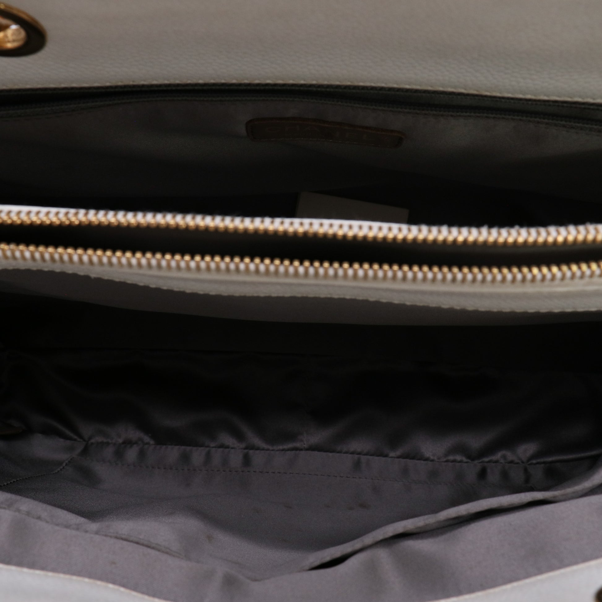 Chanel  White Quilted Caviar Leather Grand Shopping Tote Bag LDZ542
