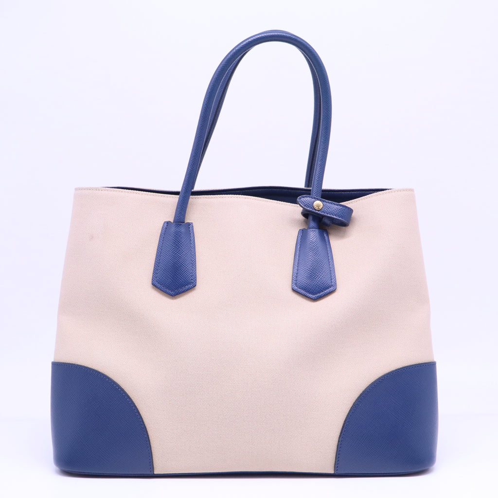 Cuir Double Tote Canvas and Saffiano Leather Medium B20363