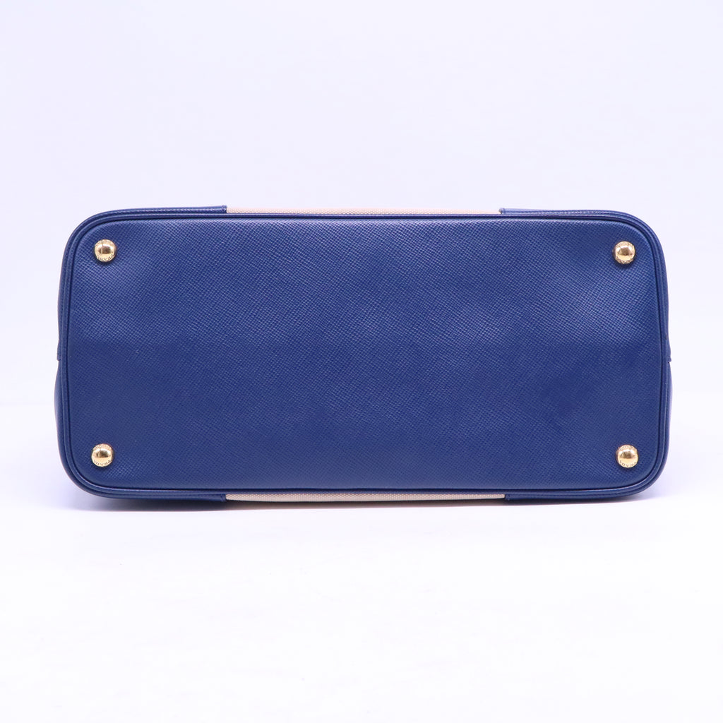 Cuir Double Tote Canvas and Saffiano Leather Medium B20363
