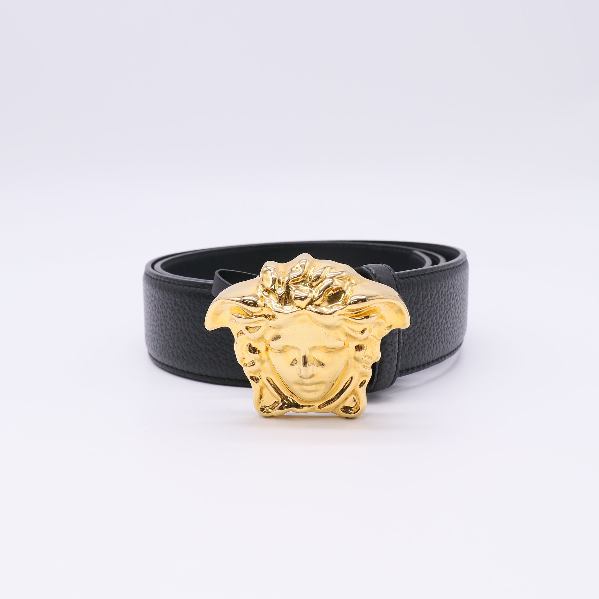 Versace Calfskin 4cm La Medusa Belt 85 34 Black twins W23092