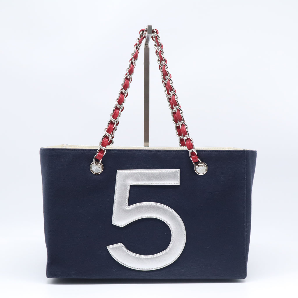 Chanel Canvas No. 5 Chocolate Bar Tote Bag B22174