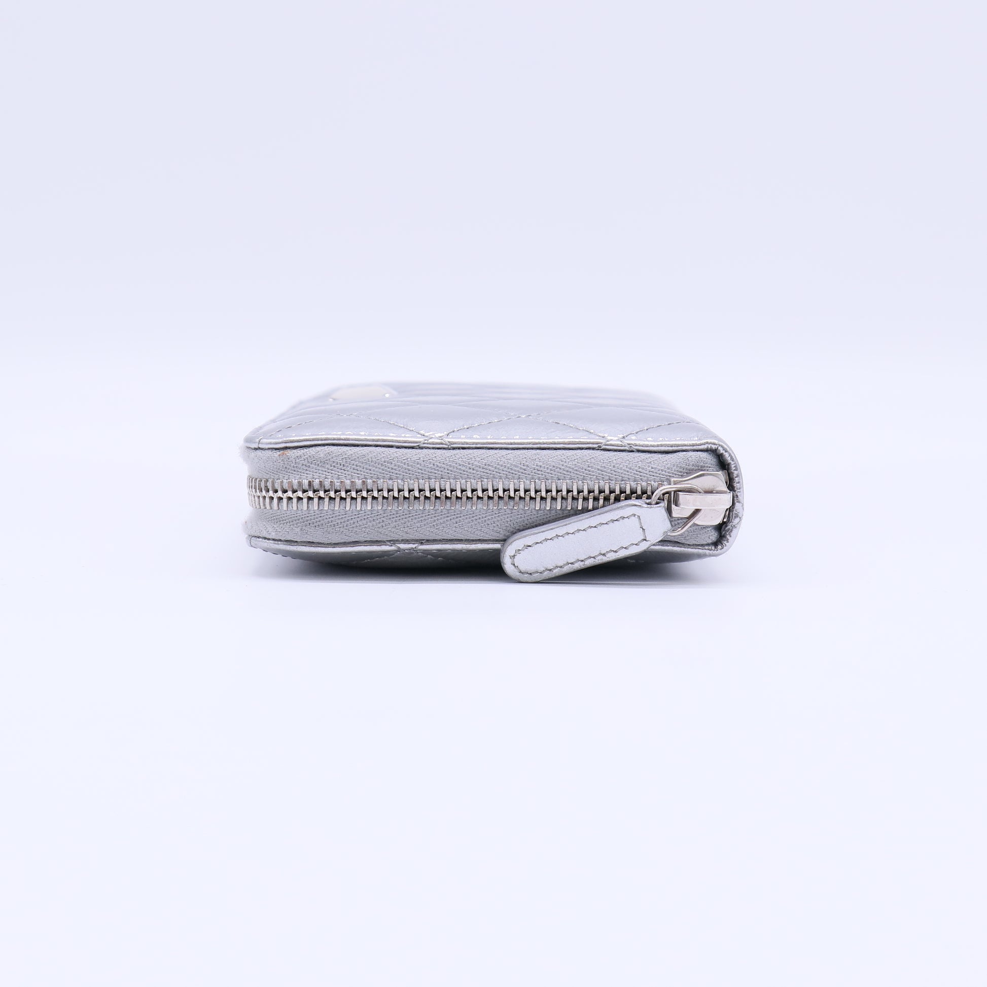 Chanel Metallic Quilted Zip Around Long Wallet W21398