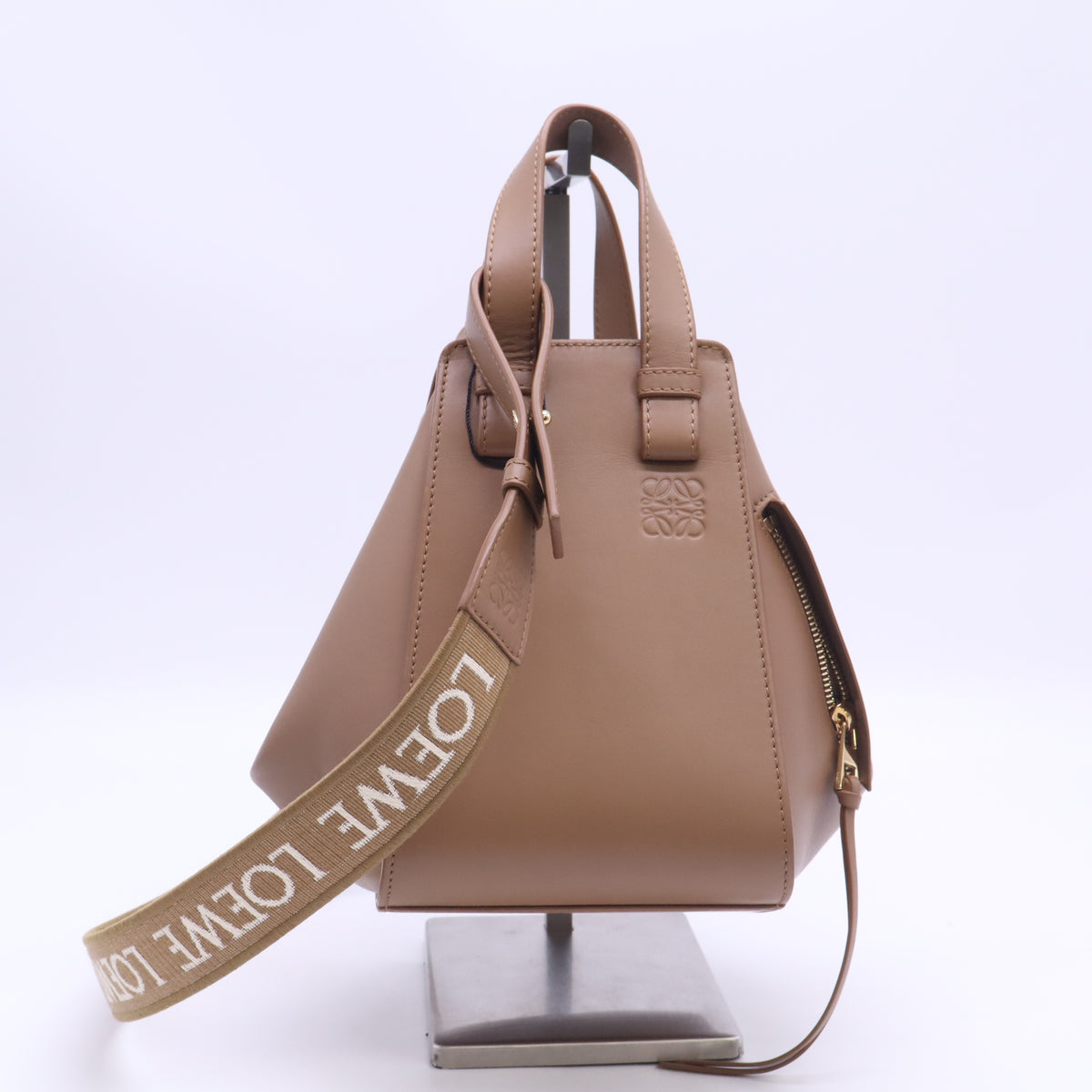 Loewe Calfskin Small Hammock Shoulder Bag Sand Mink Twins LDZ1126