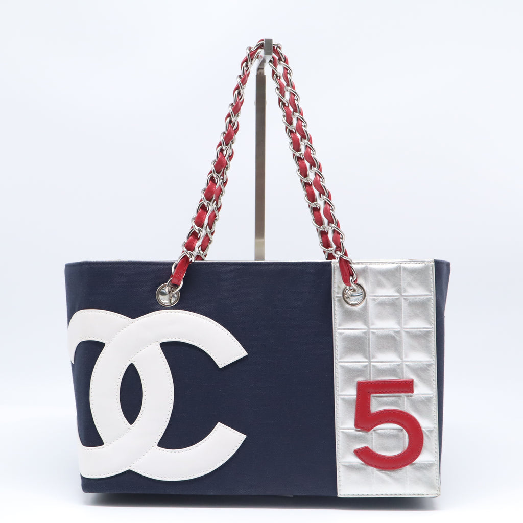 Chanel Canvas No. 5 Chocolate Bar Tote Bag B22174