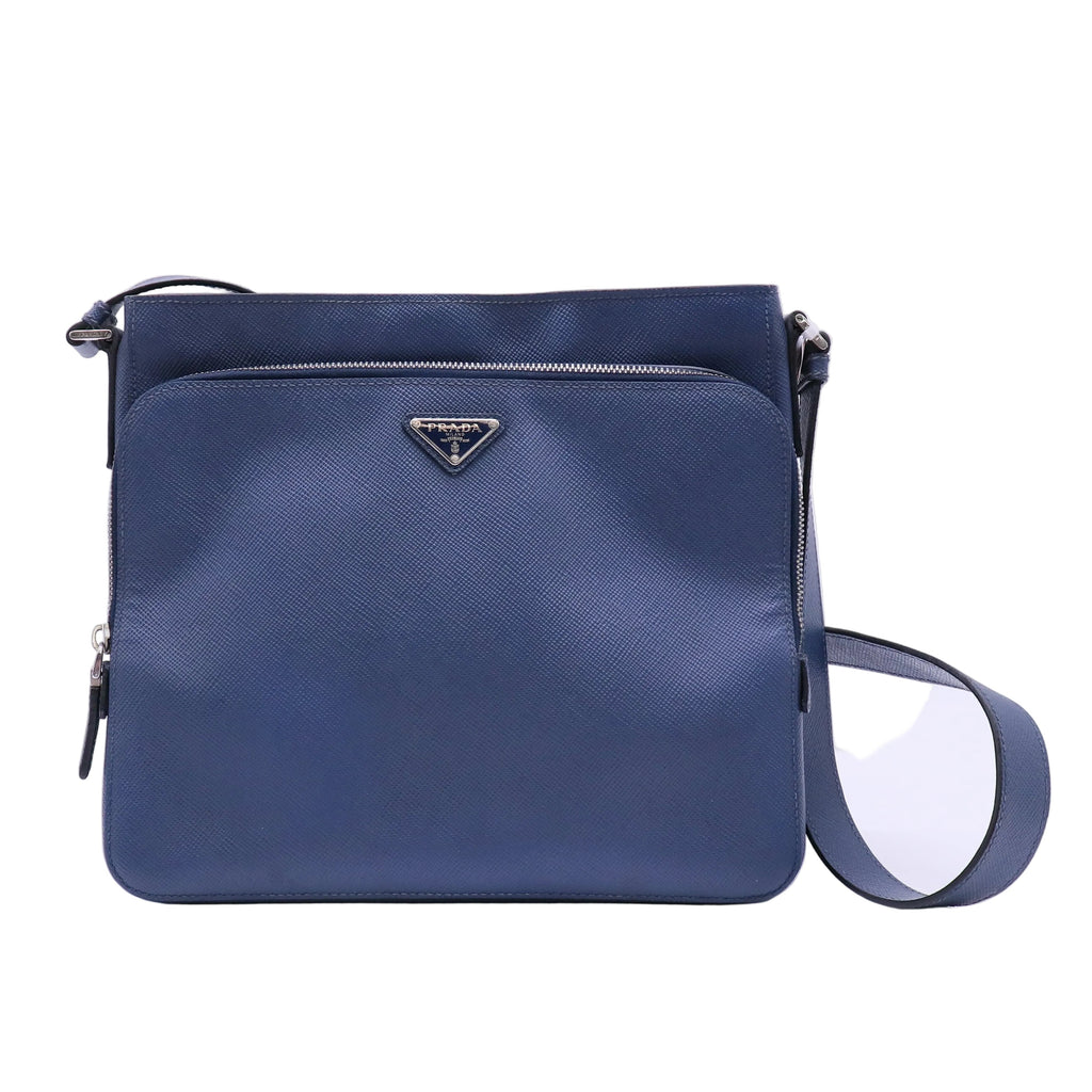 Front Pocket Messenger Bag Saffiano Leather Medium Twins B22432