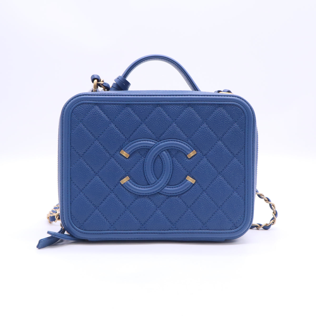 Filigree Vanity Case Quilted Caviar Medium Twins LDJ6004