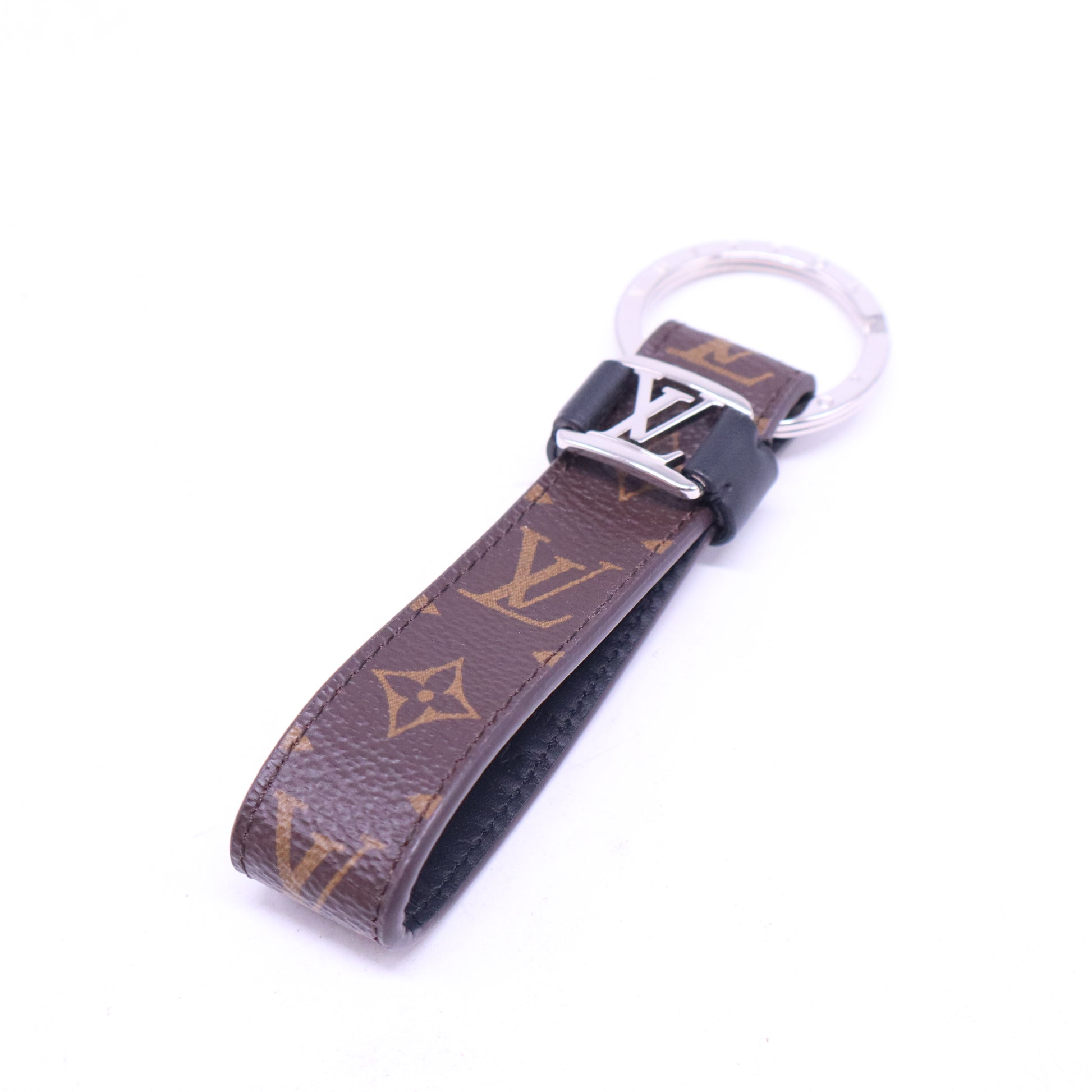 Dragonne Keychain Brown Black Leather Patent leather Cloth W20964