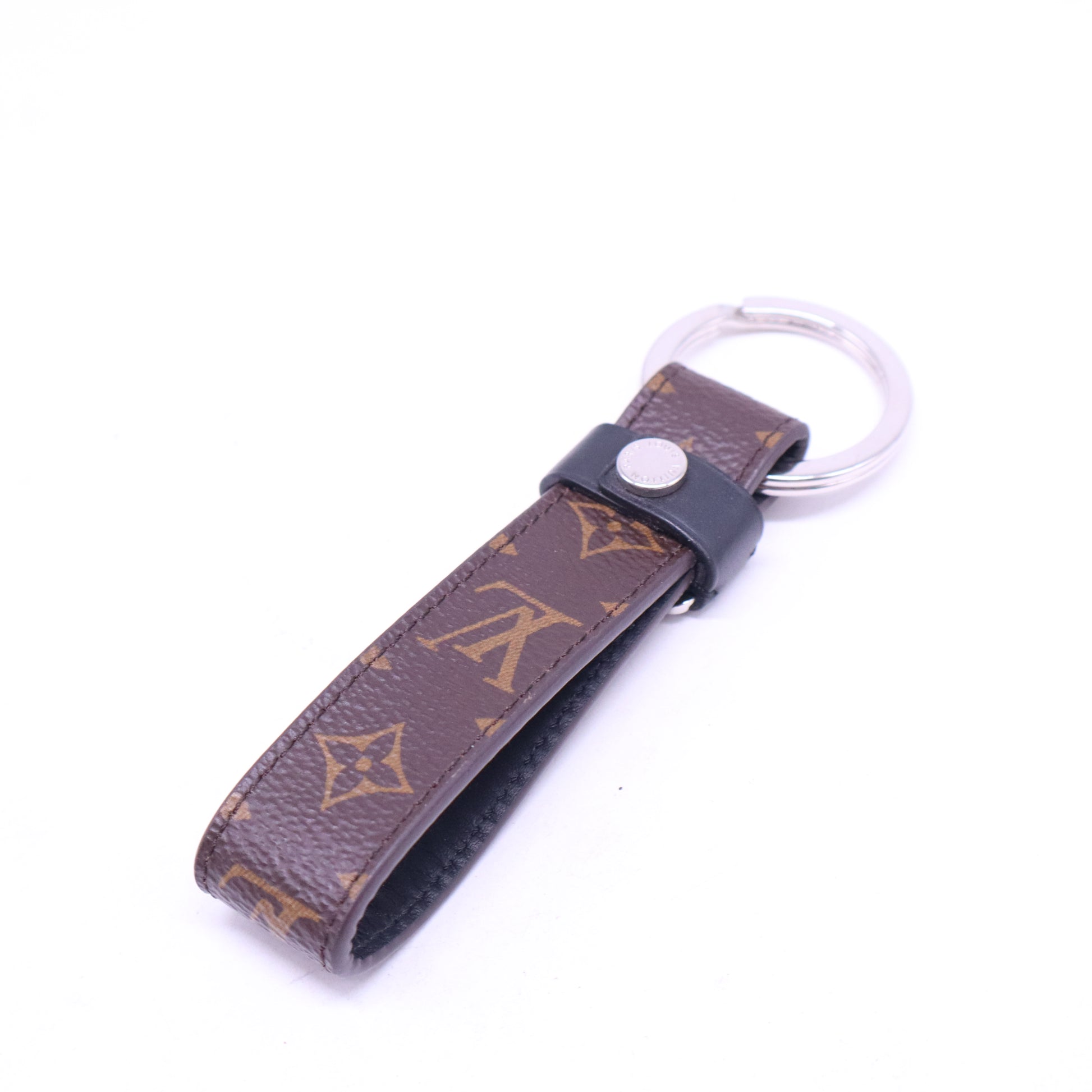 Dragonne Keychain Brown Black Leather Patent leather Cloth W20964