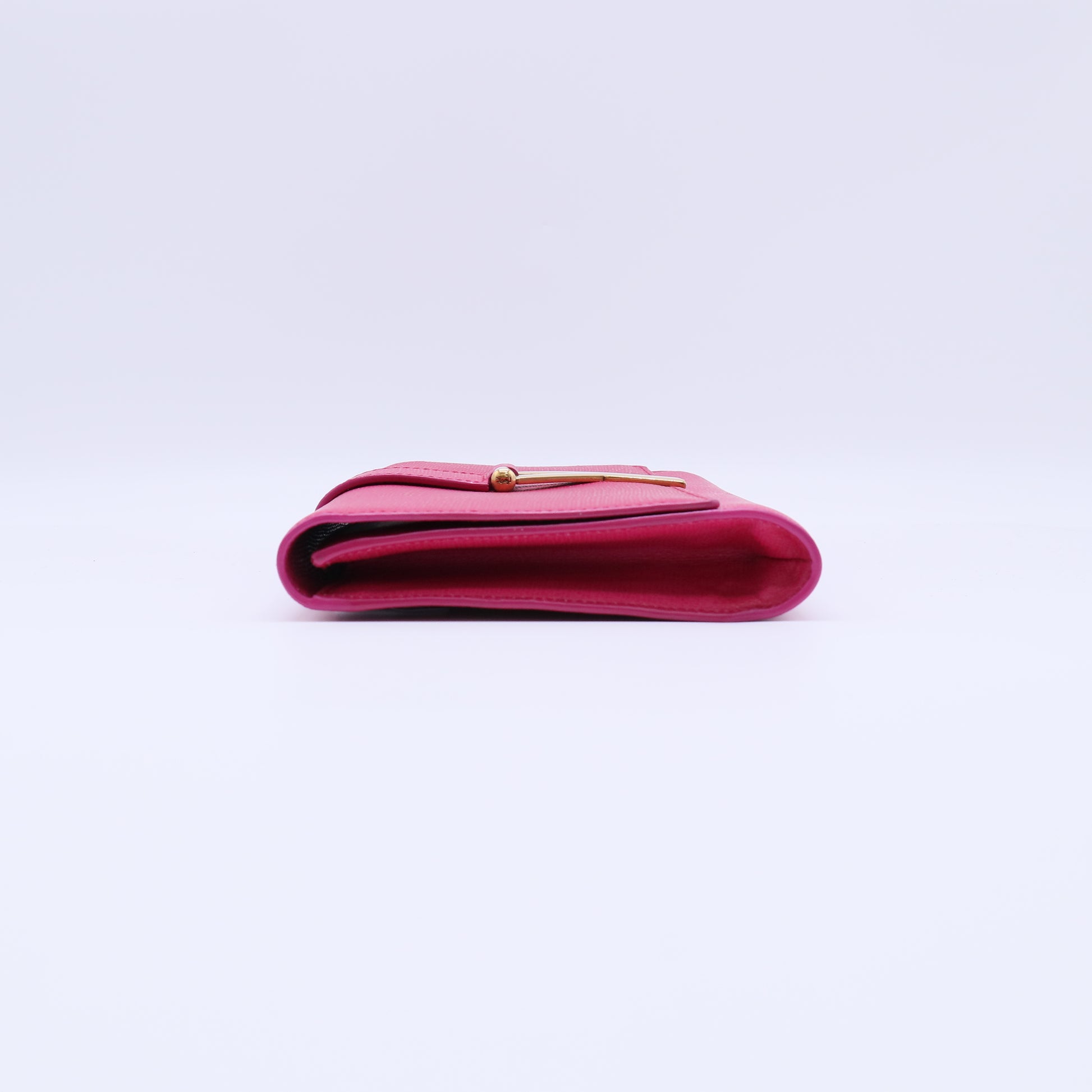 Saint Laurent Textured Calfskin Chyc Ligne Clutch Fuchsia twins W21062