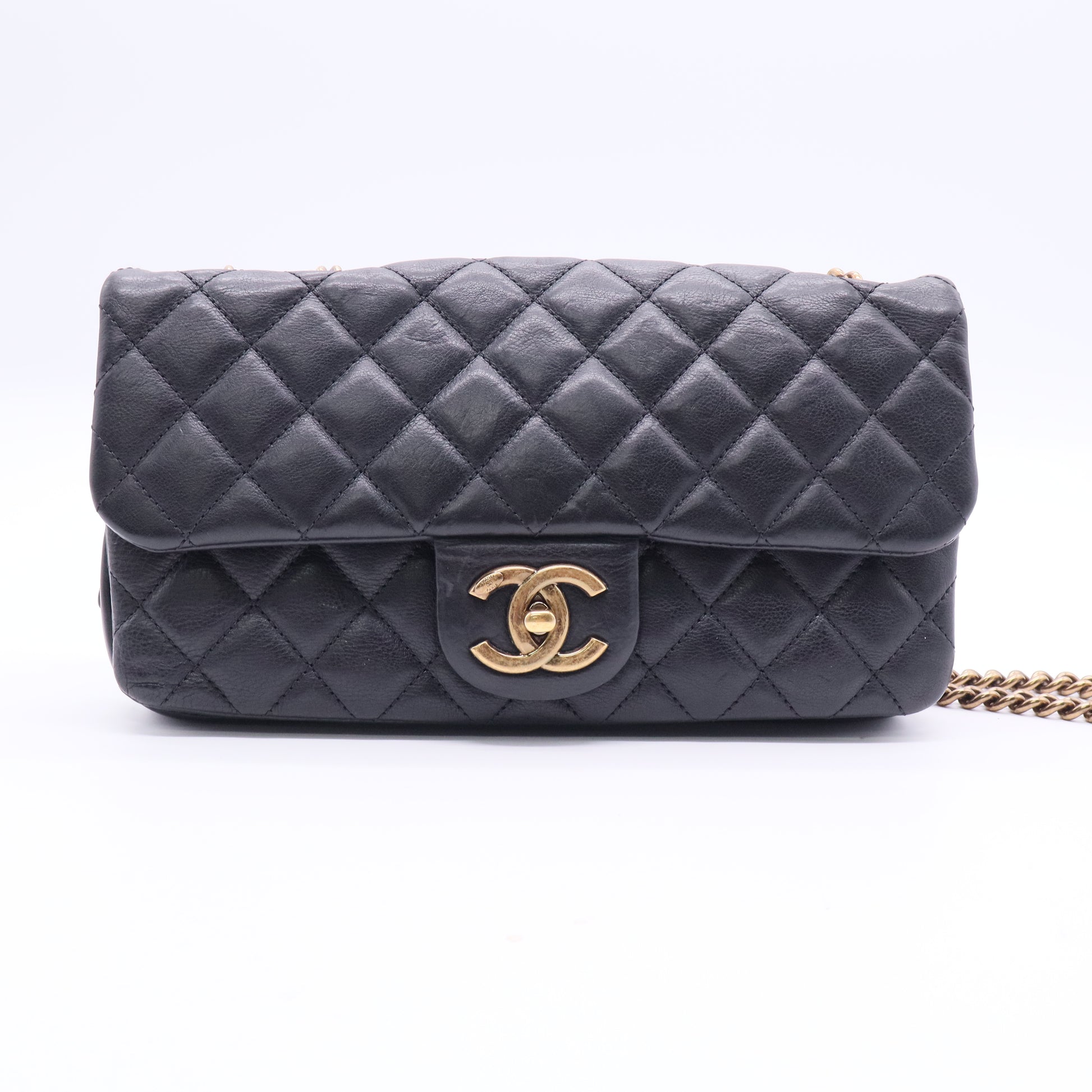 Black CC Crown Flap Bag Twins
