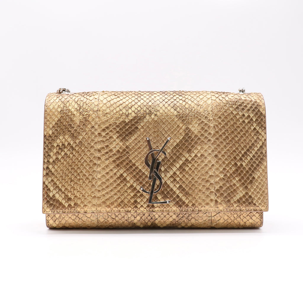 Saint Laurent Kate Medium Chain Bag in Metallic Python Twins LDZ555