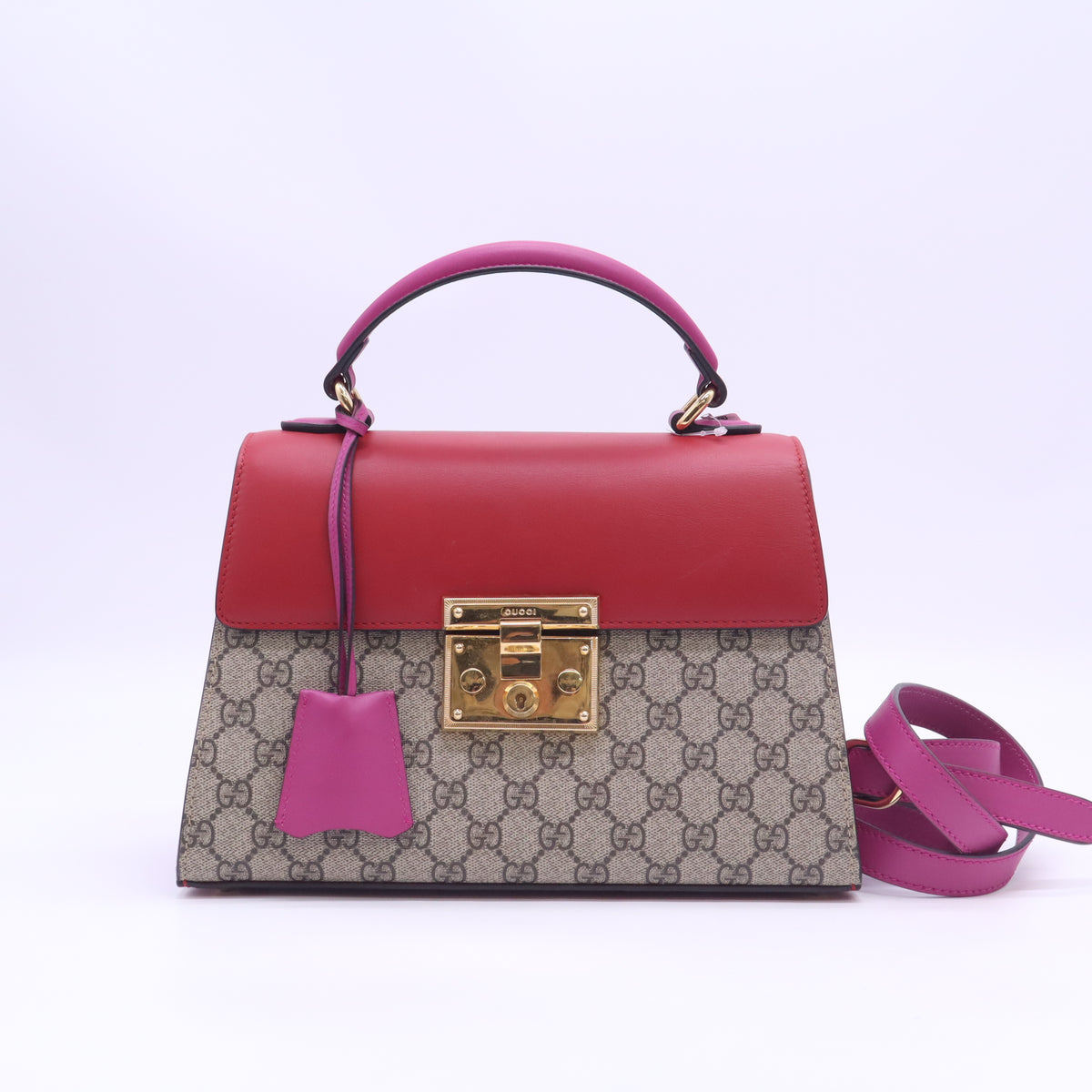 Gucci Padlock GG Supreme Monogram Top Handle Bag  Twins LDJ5998