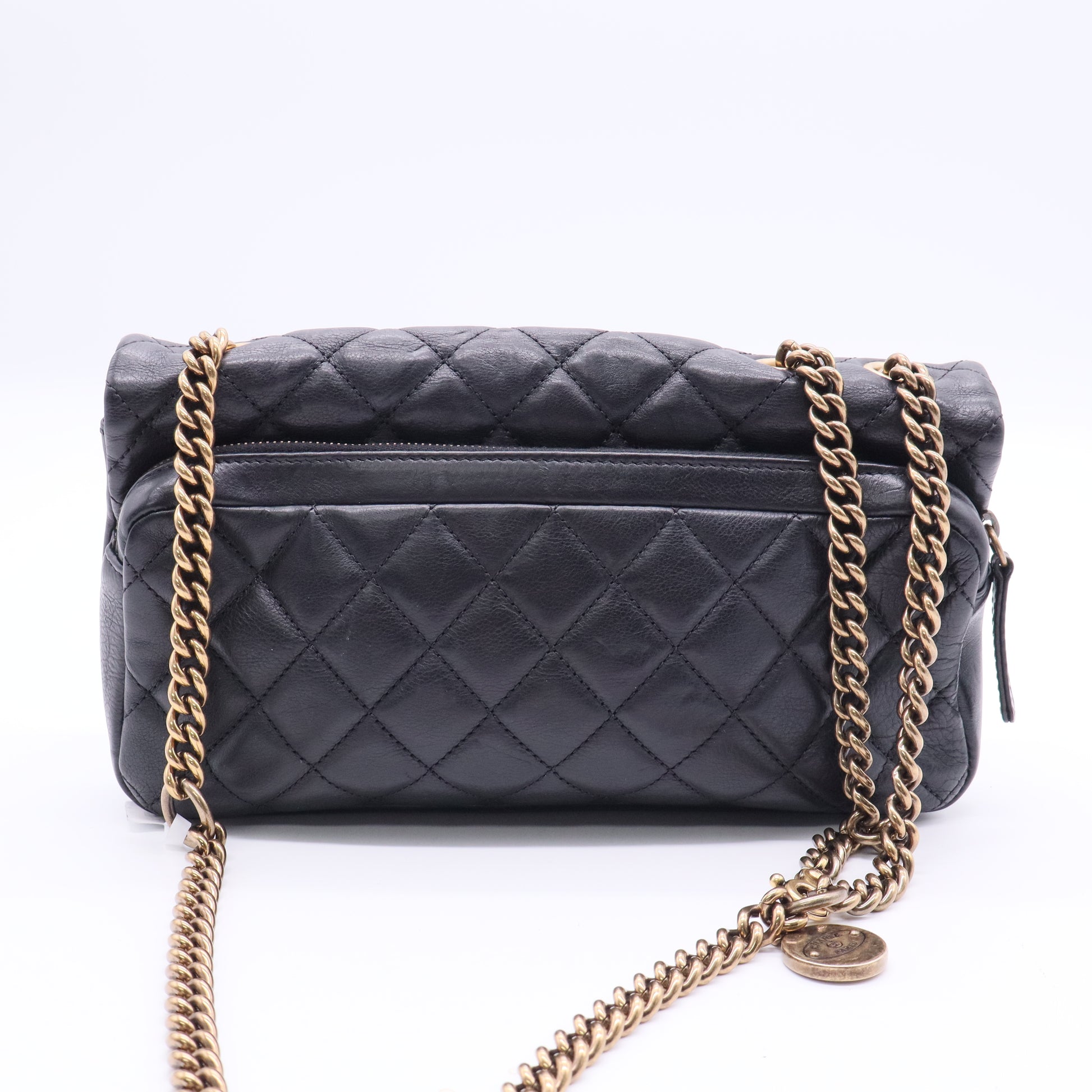 Black CC Crown Flap Bag Twins