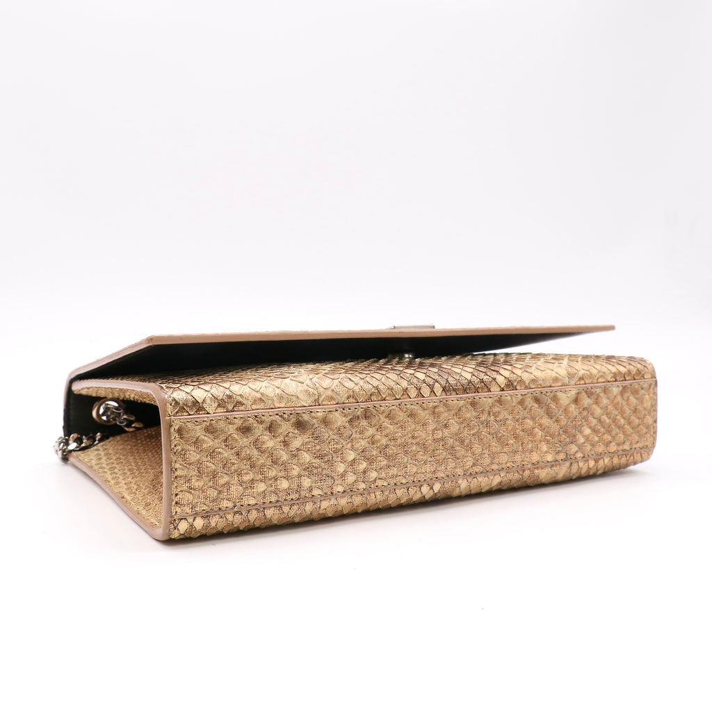 Saint Laurent Kate Medium Chain Bag in Metallic Python Twins LDZ555