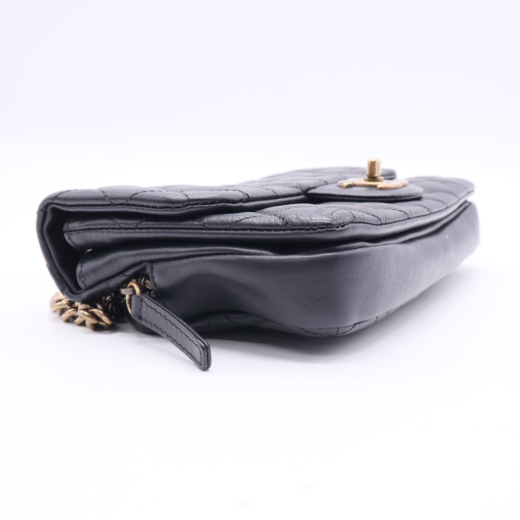 Black CC Crown Flap Bag Twins