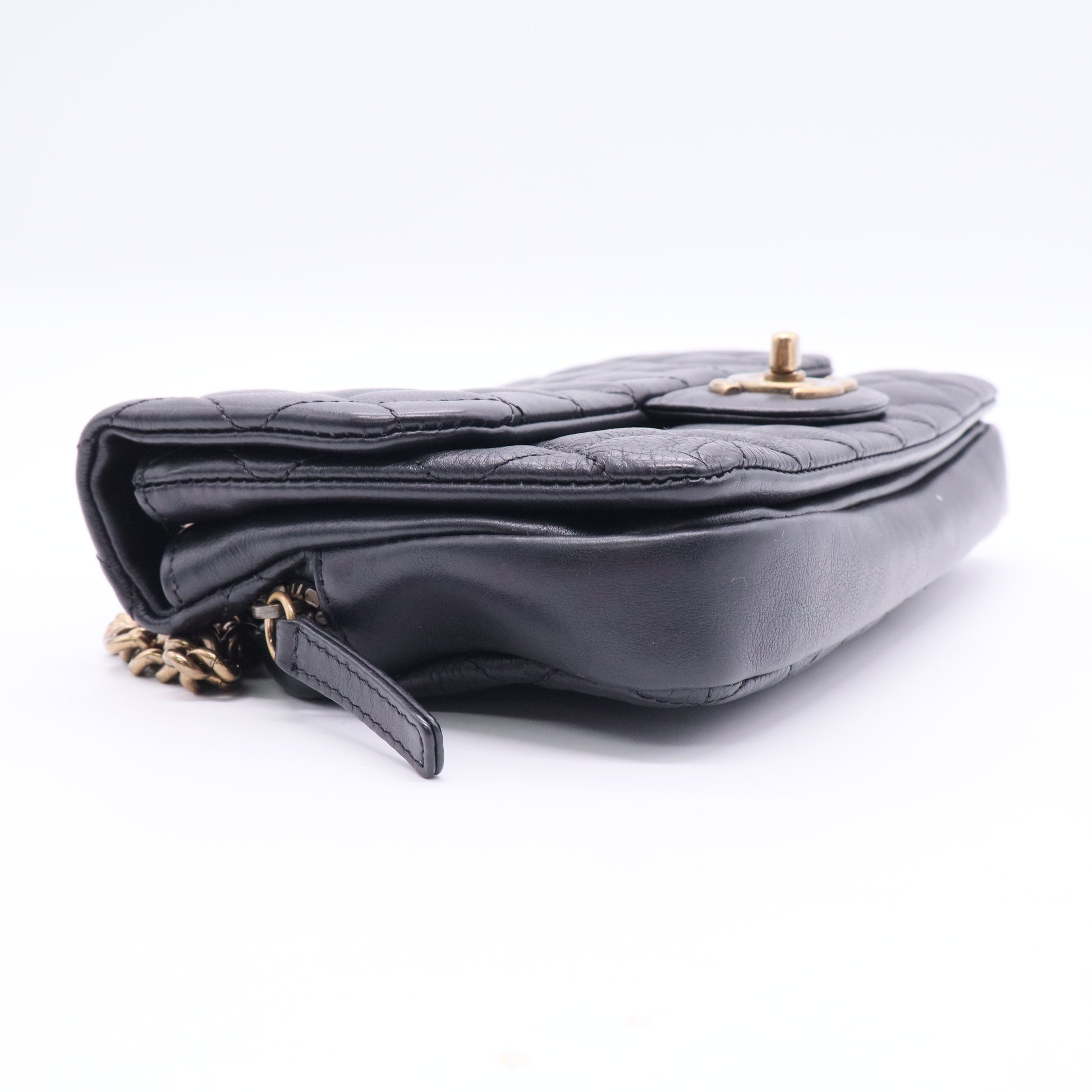 Black CC Crown Flap Bag Twins