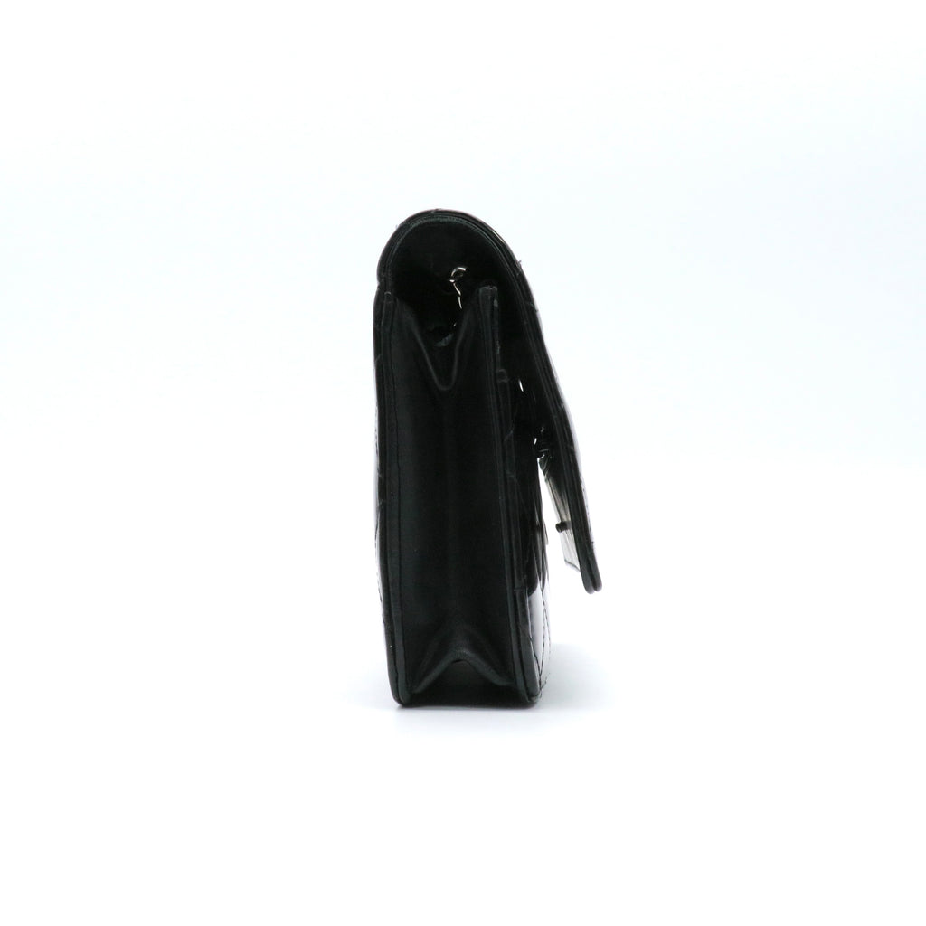 Classic Patent Leather Quilted Flap Wallet Twins