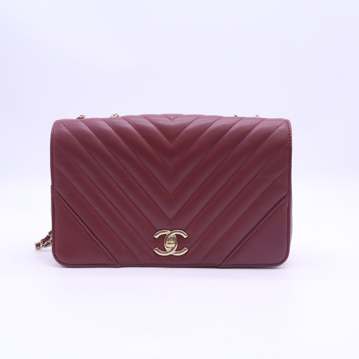 Chanel Lambskin Chevron Quilted Statement Flap Bag Twins LDJ6009