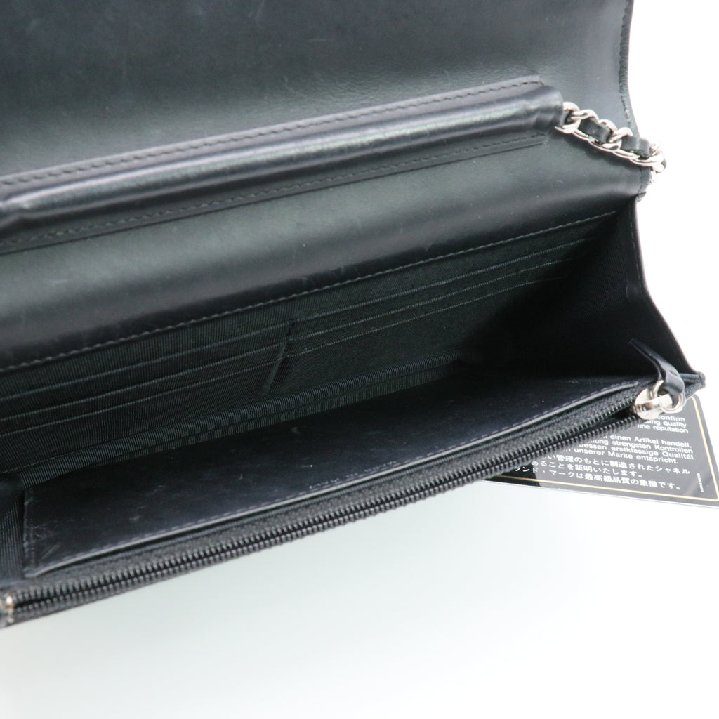 Classic Patent Leather Quilted Flap Wallet Twins